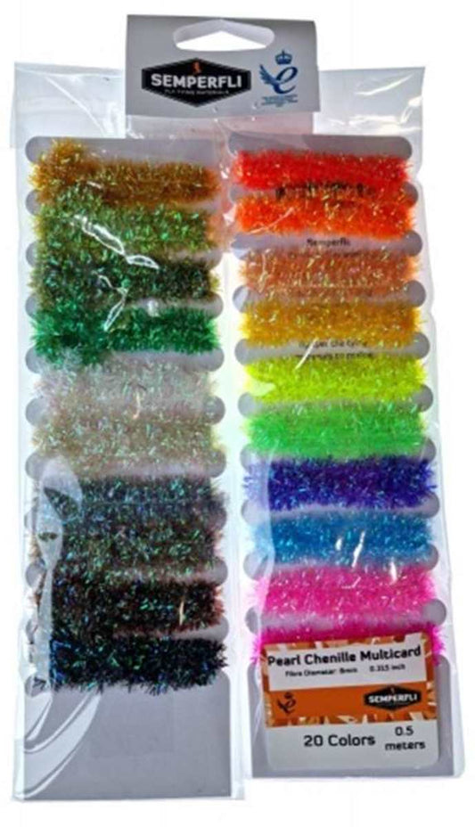 Semperfli Pearl Chenille 8mm Multicard Natural & Attractor Colours
