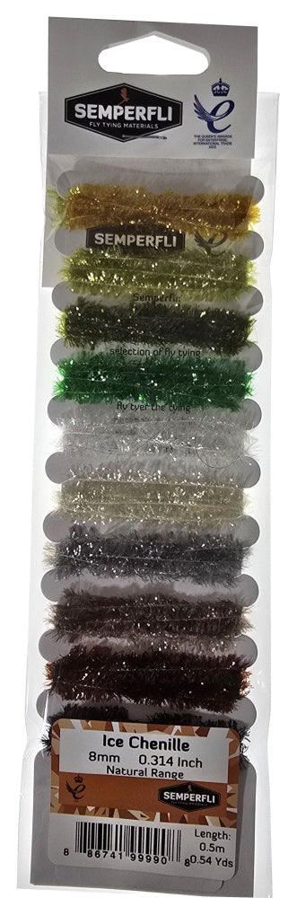 Semperfli Ice Chenille 8mm Multicard Natural Range