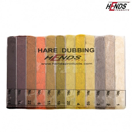 Hends Hare Dubbing Selection Box 12 colours